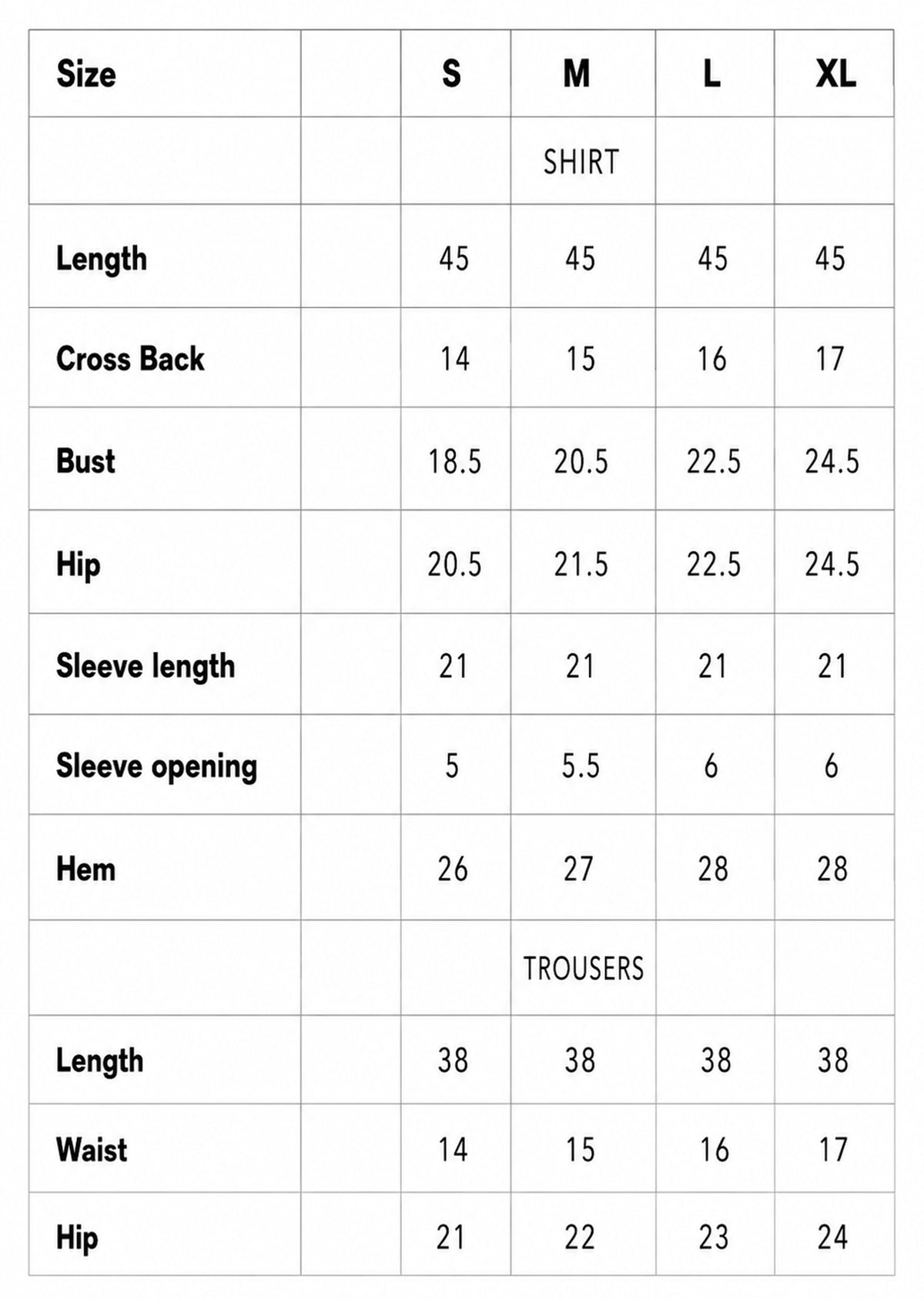 Size Chart