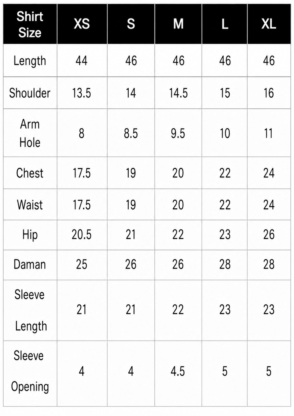 Size Chart