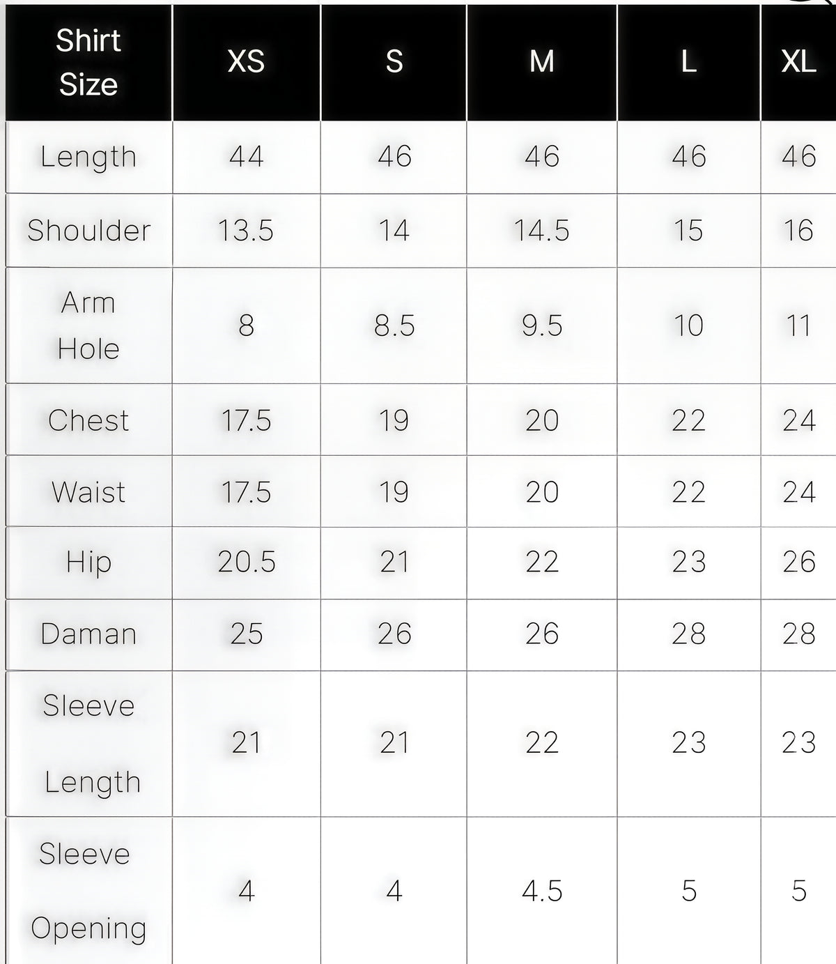 Size Chart